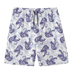 Japanese White Tiger Pattern Print Men's Swim Trunks
