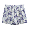 Japanese White Tiger Pattern Print Mesh Shorts