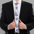 Japanese White Tiger Pattern Print Necktie