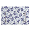 Japanese White Tiger Pattern Print Placemat