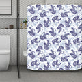 Japanese White Tiger Pattern Print Polyester Shower Curtain