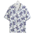 Japanese White Tiger Pattern Print Rayon Hawaiian Shirt