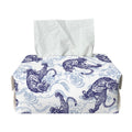 Japanese White Tiger Pattern Print Rectangle Tissue Box Cover