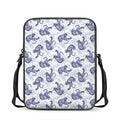 Japanese White Tiger Pattern Print Rectangular Crossbody Bag