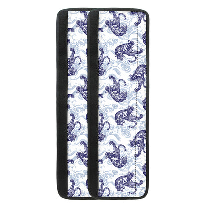 Japanese White Tiger Pattern Print Refrigerator Handle Covers