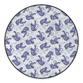 Japanese White Tiger Pattern Print Round Floor Mat