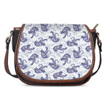 Japanese White Tiger Pattern Print Saddle Bag