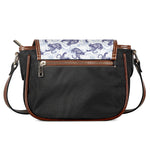 Japanese White Tiger Pattern Print Saddle Bag