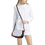 Japanese White Tiger Pattern Print Saddle Bag