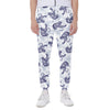 Japanese White Tiger Pattern Print Scuba Joggers