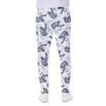 Japanese White Tiger Pattern Print Scuba Joggers