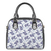 Japanese White Tiger Pattern Print Shoulder Handbag