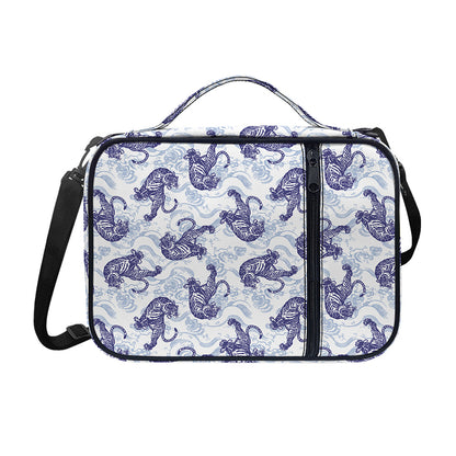 Japanese White Tiger Pattern Print Shoulder Strap Bible Bag