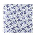 Japanese White Tiger Pattern Print Silk Bandana