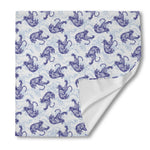 Japanese White Tiger Pattern Print Silk Bandana