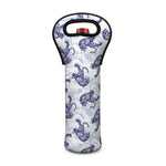 Japanese White Tiger Pattern Print Single Neoprene Wine Tote