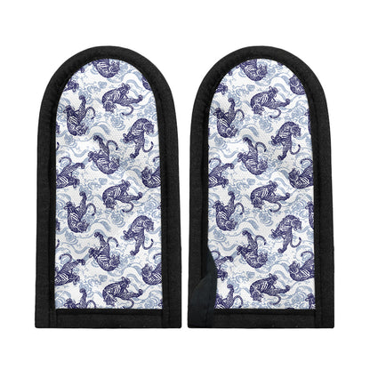 Japanese White Tiger Pattern Print Skillet Handle Cover