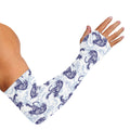 Japanese White Tiger Pattern Print Sun Protection Arm Sleeves