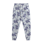 Japanese White Tiger Pattern Print Sweatpants