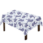 Japanese White Tiger Pattern Print Tablecloth