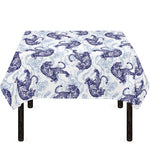 Japanese White Tiger Pattern Print Tablecloth