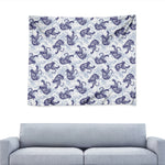 Japanese White Tiger Pattern Print Tapestry