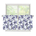 Japanese White Tiger Pattern Print Tier Curtains