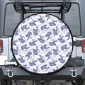 Japanese White Tiger Pattern Print Tire Cover