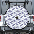 Japanese White Tiger Pattern Print Tire Cover With Camera Hole
