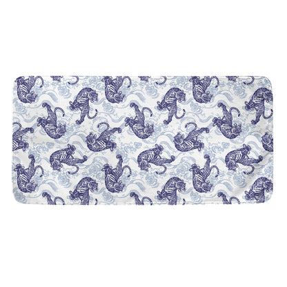 Japanese White Tiger Pattern Print Towel