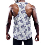 Japanese White Tiger Pattern Print Training Tank Top