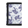 Japanese White Tiger Pattern Print Trifold Wallet