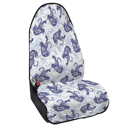 Japanese White Tiger Pattern Print Waterproof Car Seat Cover
