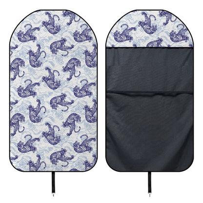 Japanese White Tiger Pattern Print Waterproof Car Seat Cover