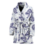 Japanese White Tiger Pattern Print Women's Bathrobe