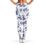 Japanese White Tiger Pattern Print Women's Leggings