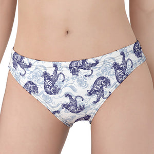 Japanese White Tiger Pattern Print Women's Panties
