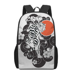 Japanese White Tiger Tattoo Print 17 Inch Backpack