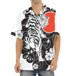 Japanese White Tiger Tattoo Print Aloha Shirt