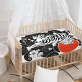 Japanese White Tiger Tattoo Print Baby Crib Sheet