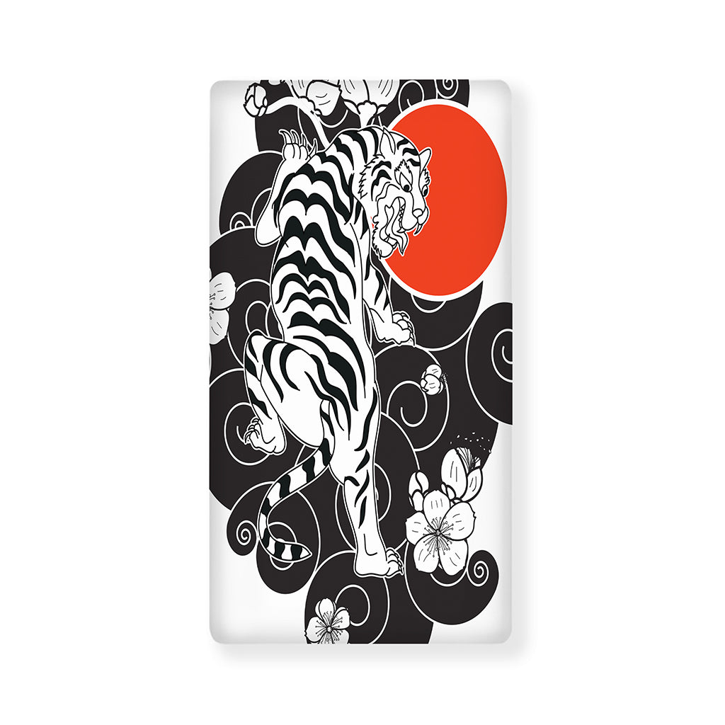 Japanese White Tiger Tattoo Print Baby Crib Sheet