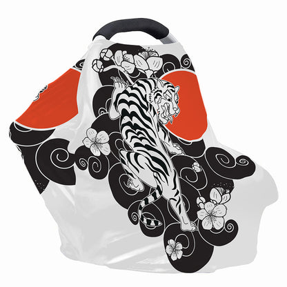 Japanese White Tiger Tattoo Print Baby Seat Cover
