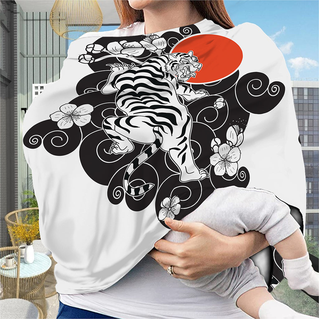Japanese White Tiger Tattoo Print Baby Seat Cover
