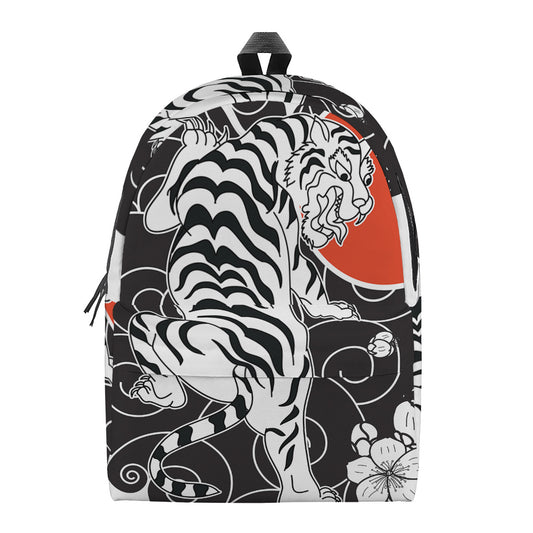 Japanese White Tiger Tattoo Print Backpack