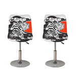 Japanese White Tiger Tattoo Print Bar Stool Covers