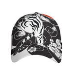 Japanese White Tiger Tattoo Print Baseball Cap