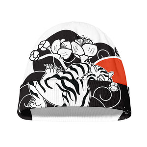 Japanese White Tiger Tattoo Print Beanie