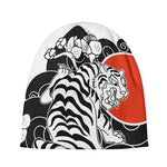 Japanese White Tiger Tattoo Print Beanie