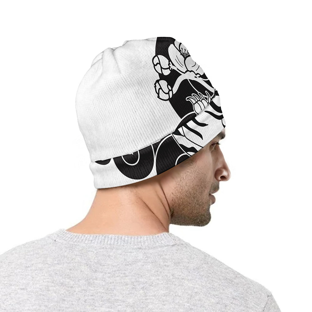 Japanese White Tiger Tattoo Print Beanie