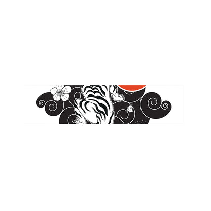 Japanese White Tiger Tattoo Print Bed Runner